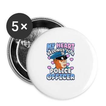 Law Enforcement Design for a Police Officer - Buttons groß 56 mm (5er Pack) - Weiß - Vorne