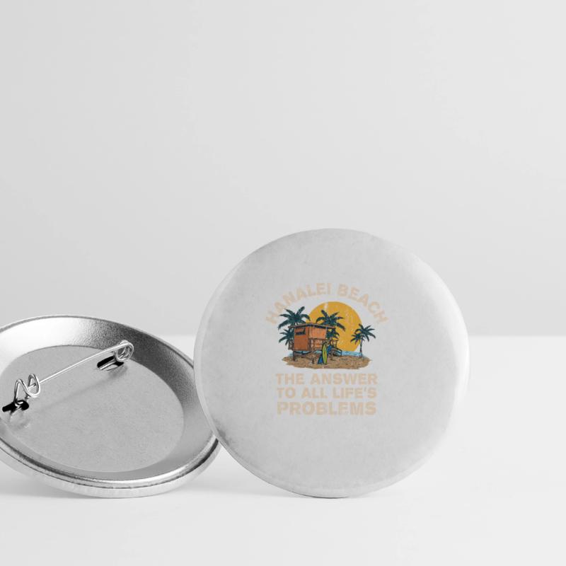Hanalei Beach Answer To All Life's Problems Buttons groß 56 mm (5er Pack)