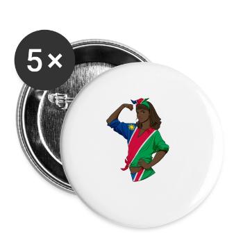 Namibian Girl Unbreakable I Namibian Heritage I - Buttons large 2.2''/56 mm (5-pack) - white - Front