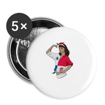 Panamanian Girl Unbreakable Panamanian Heritage - Buttons groß 56 mm (5er Pack) - Weiß - Vorne