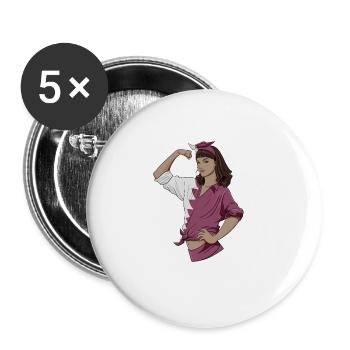 Arab Girl Unbreakable I Arab Heritage I Qatar Flag - Buttons groß 56 mm (5er Pack) - Weiß - Vorne