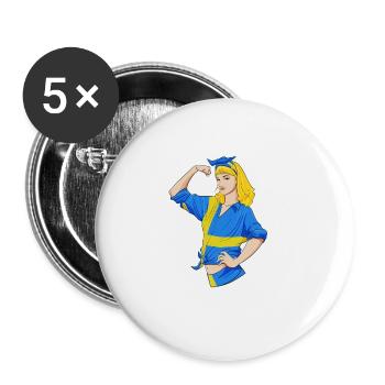 Fille suédoise incassable I Héritage suédois I - Lot de 5 grands badges (56 mm) - blanc - Devant