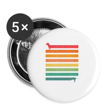 Hunde Freund Outfit, bester Freund Hund Dackel - Buttons groß 56 mm (5er Pack) - Weiß - Vorne