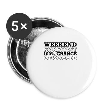 Fussball Prozent - Buttons groß 56 mm (5er Pack) - Weiß - Vorne