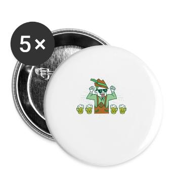 Wuidsau Wildsau - Buttons groß 56 mm (5er Pack) - Weiß - Vorne