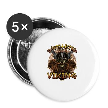 Norse Viking Mythology Design for Viking Warriors - Buttons groß 56 mm (5er Pack) - Weiß - Vorne