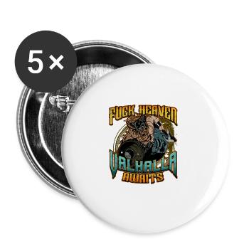 Norse Viking Mythology Design for Viking Warriors - Buttons groß 56 mm (5er Pack) - Weiß - Vorne