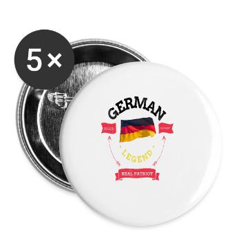 Deutscher Legend Deutschlandfahne Geschenk gift - Buttons groß 56 mm (5er Pack) - Weiß - Vorne