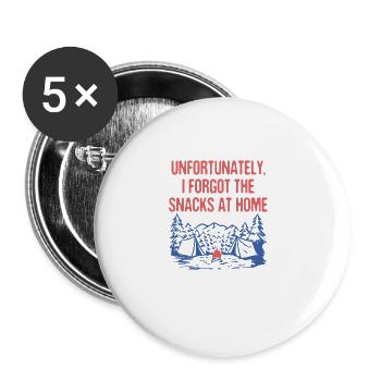 J’ai oublié les collations à la maison Camping Funny Camper - Lot de 5 grands badges (56 mm) - blanc - Devant