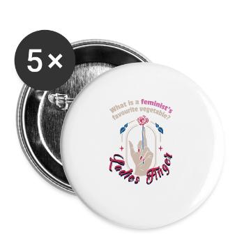Frauen Gleichberchtigung Design und Feminist - Buttons groß 56 mm (5er Pack) - Weiß - Vorne