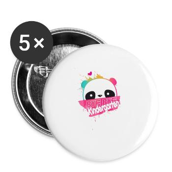 Endlich Schulkind, Einschulung - Buttons groß 56 mm (5er Pack) - Weiß - Vorne