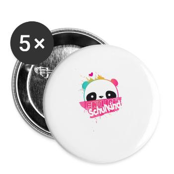 Endlich Schulkind, Einschulung - Buttons groß 56 mm (5er Pack) - Weiß - Vorne