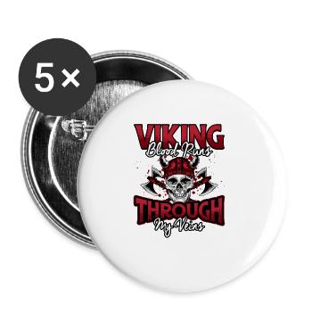 Norse Viking Mythology Design for Viking Warriors - Buttons groß 56 mm (5er Pack) - Weiß - Vorne