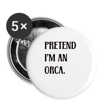 Orca Marine Biologist Killer Whale Killer Whale - Buttons large 2.2''/56 mm (5-pack) - white - Front