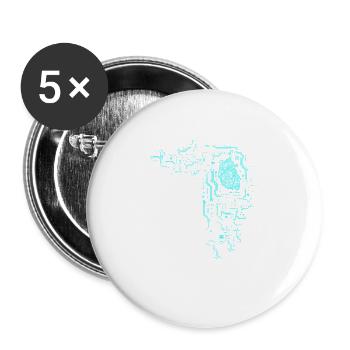 Informaticien Programmeur informatique Nerd Geek - Lot de 5 grands badges (56 mm) - blanc - Devant