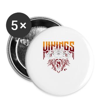 Conception de l’histoire viking nordique pour les guerriers vikings - Lot de 5 grands badges (56 mm) - blanc - Devant