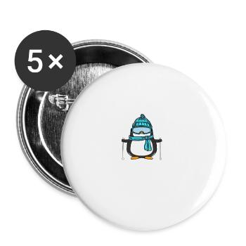 Sex ist schön aber Après Ski ist öfter Skifahrer - Buttons groß 56 mm (5er Pack) - Weiß - Vorne
