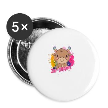 2nd Grade Squad, Second Grader - Buttons groß 56 mm (5er Pack) - Weiß - Vorne