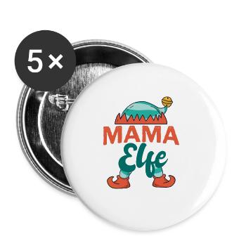 Frohe Weihnachten Christmas Xmas - Buttons groß 56 mm (5er Pack) - Weiß - Vorne