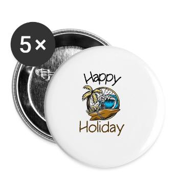 Holidaymakers Summer surf on holiday Water sports enthusiasts - Buttons large 2.2''/56 mm (5-pack) - white - Front