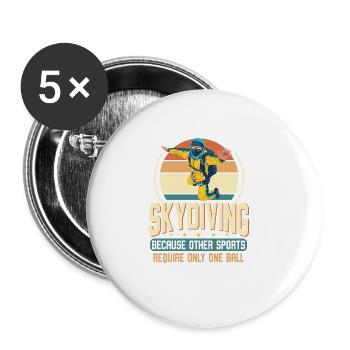 Skydive Freefly Fallschirmspringer Shirt Skydiving - Buttons groß 56 mm (5er Pack) - Weiß - Vorne