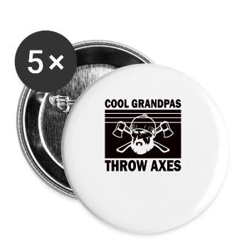Opa Axt Werfen Axtwerfer Zielwerfen Axtwurf Rente - Buttons groß 56 mm (5er Pack) - Weiß - Vorne