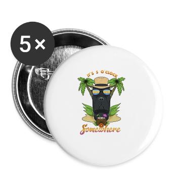 Il est 5 OClock quelque part en buvant Cane Corso - Lot de 5 grands badges (56 mm) - blanc - Devant