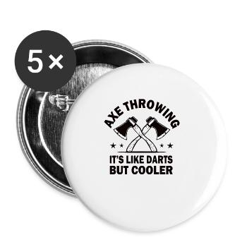 Wood Forestry Axe Throwing Axe Sport Forest - Buttons large 2.2''/56 mm (5-pack) - white - Front