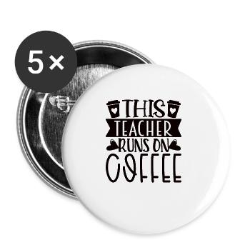Lehrer Lernen Lehren Kindergarten Student Schule - Buttons groß 56 mm (5er Pack) - Weiß - Vorne