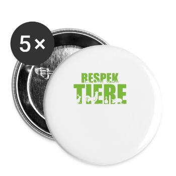 Tierliebhaber Tierschützer Veganer Vegetarier - Buttons groß 56 mm (5er Pack) - Weiß - Vorne