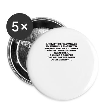 Gaspreis Winter Gasumlage Krankenschwester - Buttons groß 56 mm (5er Pack) - Weiß - Vorne