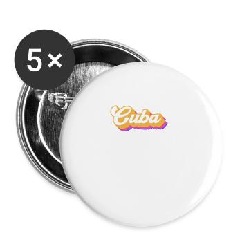 Vintage Urlaub Reise Karibik Kuba - Buttons groß 56 mm (5er Pack) - Weiß - Vorne