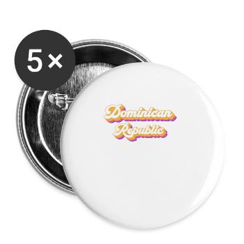 Urlaub Reise Karibik Dominikanische Republik - Buttons groß 56 mm (5er Pack) - Weiß - Vorne