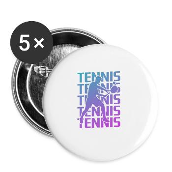Joueur de tennis Retro Vintage Classic - Lot de 5 grands badges (56 mm) - blanc - Devant