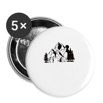 Randonnée Camping Outdoor Dictons Camper Randonneurs - Lot de 5 grands badges (56 mm) - blanc - Devant