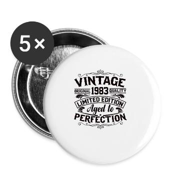 Anniversaire 1983 Born 80s Legend Limit - Lot de 5 grands badges (56 mm) - blanc - Devant