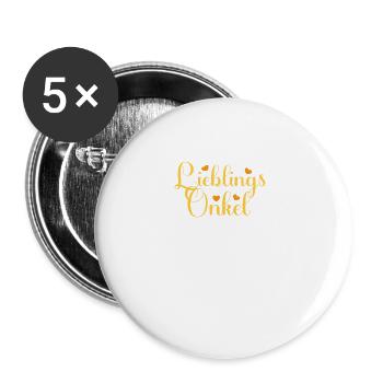 LieblingsOnkel Nichte Neffe witziges Onkel - Buttons groß 56 mm (5er Pack) - Weiß - Vorne