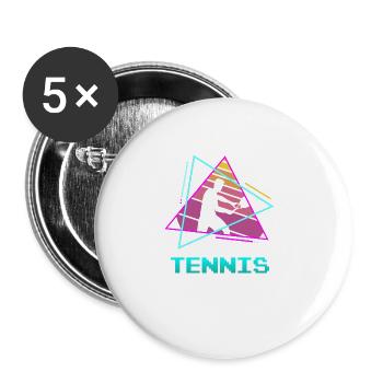Joueur de tennis Retro Vintage Classic - Lot de 5 grands badges (56 mm) - blanc - Devant