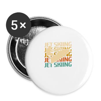 Skis de jet ski rétro vintage classiques - Lot de 5 grands badges (56 mm) - blanc - Devant