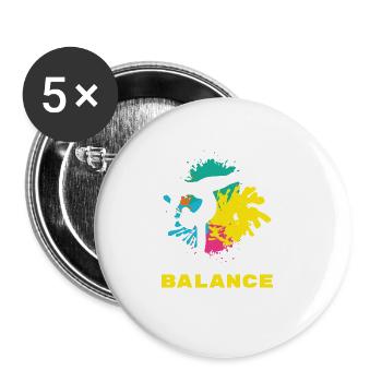 Gymnaste, Gymnastique, Club de gymnastique, Yoga, Calisthenics - Lot de 5 grands badges (56 mm) - blanc - Devant