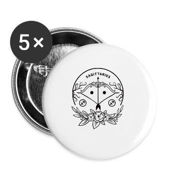 Zodiac sign Sagittarius - Buttons large 2.2''/56 mm (5-pack) - white - Front
