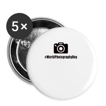 Photography Camera Photographer Retro Camera Photography - Buttons large 2.2''/56 mm (5-pack) - white - Front
