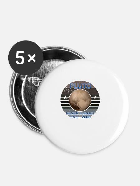 Pluto never forget - Buttons groß 56 mm (5er Pack) - Weiß