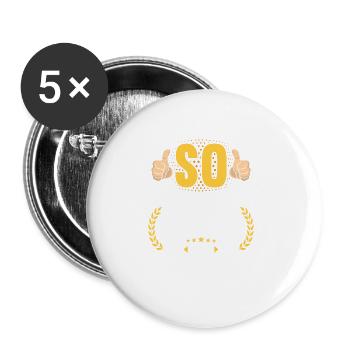 So sieht ein richtig cooler Patenonkel aus - Buttons groß 56 mm (5er Pack) - Weiß - Vorne