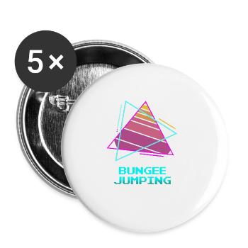 Retro Vintage Classic Bungee Jumping - Buttons large 2.2''/56 mm (5-pack) - white - Front