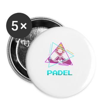 Joueur de padel classique rétro vintage - Lot de 5 grands badges (56 mm) - blanc - Devant
