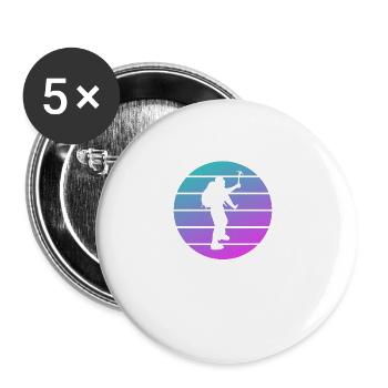 Retro Vintage Classic Ice Climbing Climber - Buttons groß 56 mm (5er Pack) - Weiß - Vorne