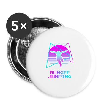 Retro Vintage Classic Bungee Jumping - Buttons large 2.2''/56 mm (5-pack) - white - Front