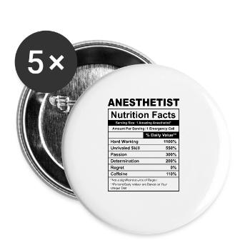 eat anesthesiologist repeat sleep laboratory - Buttons large 2.2''/56 mm (5-pack) - white - Front