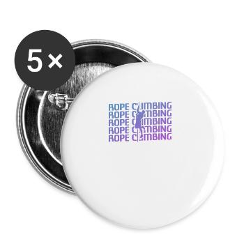 Grimpeur rétro vintage classique d’escalade - Lot de 5 grands badges (56 mm) - blanc - Devant